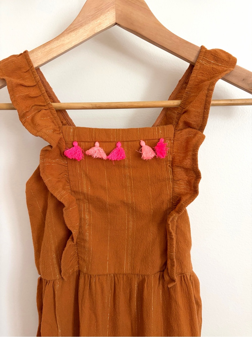 Cat & Jack Girls' long knit dress with tassels - M (7/8)